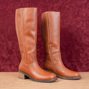 Seychelles Women Brown Faux Leather Boho Cottage RIding Knee Boots sz 7.5